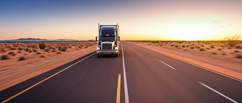 Truck in mountain landscape